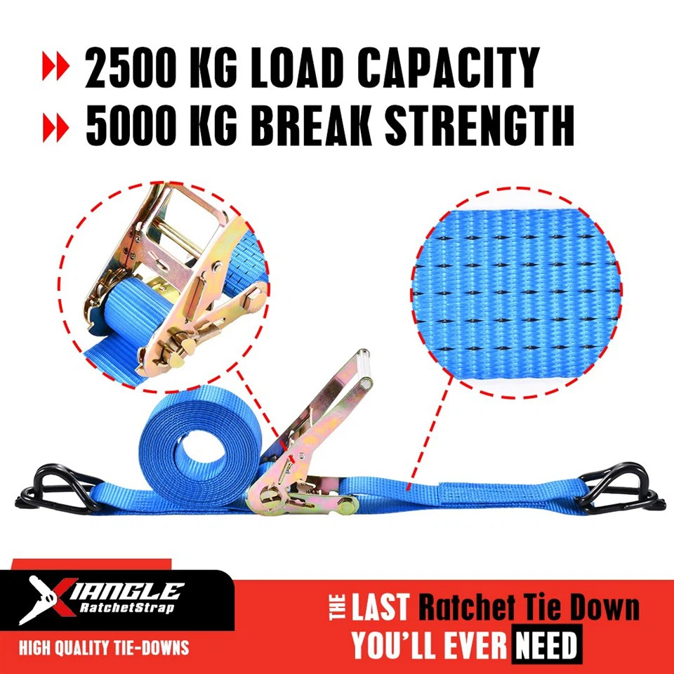 2 Inch 5000kgs Aluminum Handle Ratchet Tie-down Strap With Rubber-coated Swan Hook suppliers